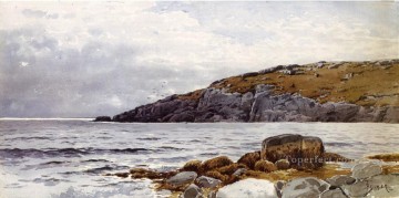  Thompson Pintura - Costa rocosa junto a la playa Alfred Thompson Bricher